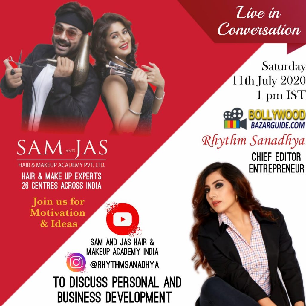Sam & Jas hosts live session with BBG's Chief Editor Rhythm - Bollywood  Bazar Guide